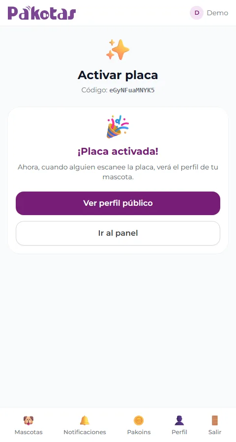 Accesorio activado con éxito