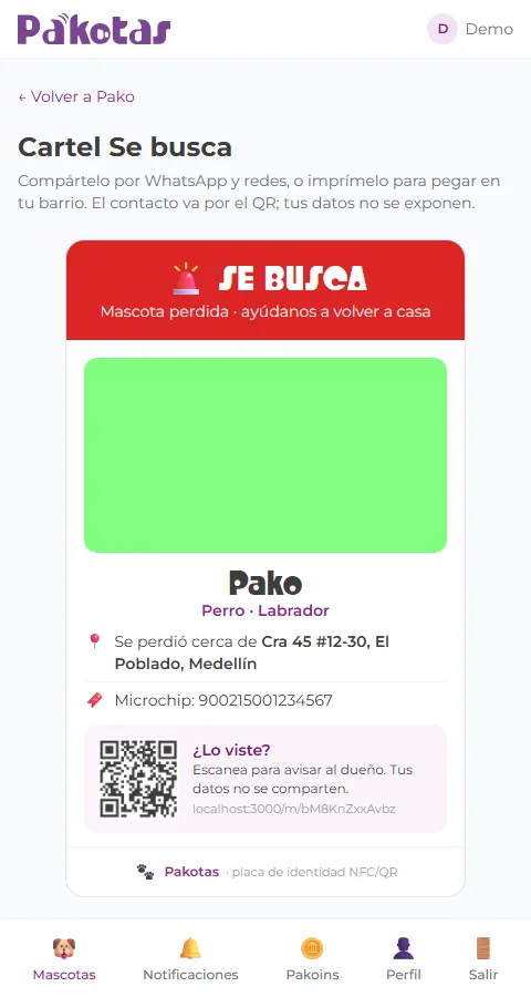 Cartel Se busca compartible